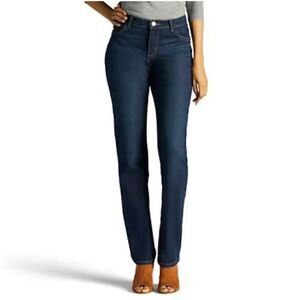 Lee® Instantly Slims High Waisted Denim Straight-Leg Jeans Med/Light Wash | 6P